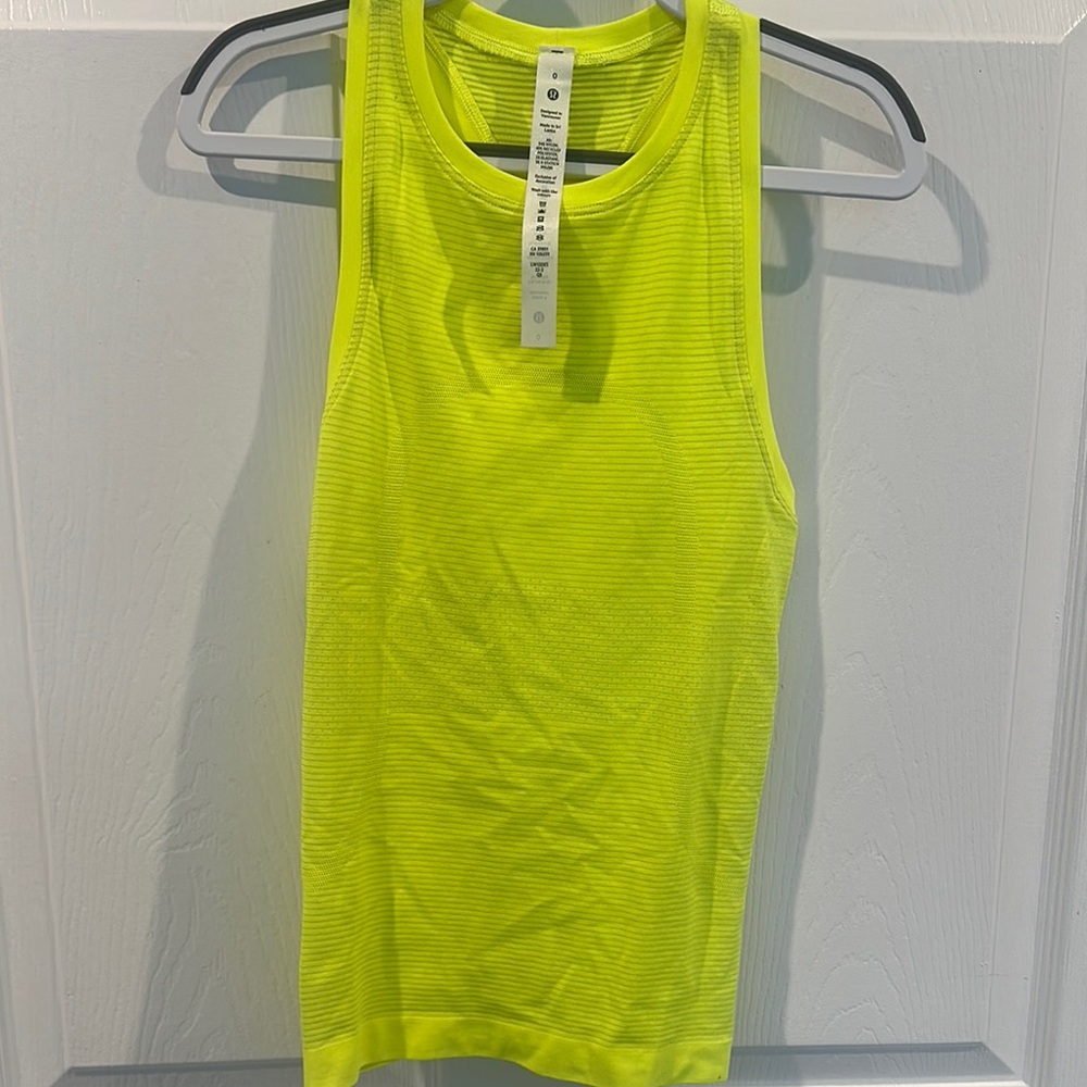 Lululemon Athletica Yellow Fitted Sleeveless Tank Top